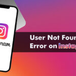 user not found error on instagram